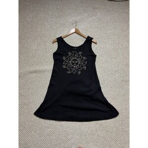 vintage celestial Y2K 90's Tank Dress: Black Oversized Typhoons By Melissa S